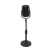 Antique Microphone Decor with Stand Black Realistic Lightweight Retro Microphone