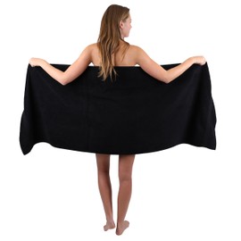 Betz XXL Sauna Towel, Bath Towel, Beach Towel, 100% Cotton Terry Cloth, Size 70 x 200 cm, Black