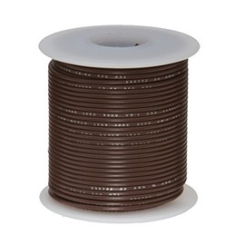 Remington Industries 22UL1007STRBRO UL1007 22 AWG Gauge Stranded Hook-Up Wire, 300V, 0.0253" Diameter, 100' Length, Brown