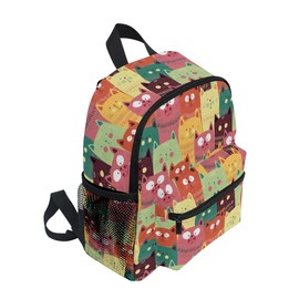 ALAZA Boys Girls Children's Backpack with Chest Strap, Kids Little Backpacks Toddler Rucksack Cute Cats Colorful Pattern Small Schoolbag Bookbag