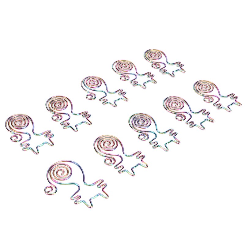 100pcs Cat Shape Paper Clips Colorful Plating Process Increased Slip