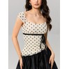 Milumia Women's Polka Dot Tops Cute Square Neck Asymmetrical Hem