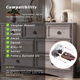 Drawer Track Slides Replacement Kit for kenlin Rite-Trak II 168 Rail Guide- 1 Sets Rite Track Drawer Parts - Universal Dresser Drawer Slides Parts - Drawer Guide Track Parts Fit Various Manufacturers