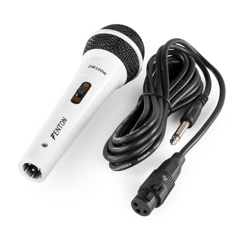 Fenton DM100W - Set of 2 White Microphones for Karaoke