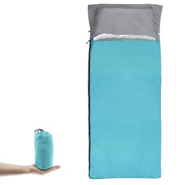 NewDoar Sleeping Bag Liner, 215 x 85 cm, Portable Lightweight Travel Sheet with Pillow Slot, Ultralight Soft Camping Sleeping Bag Insert, Pongee Fabric for Camping, Hiking, Backpacking, Hotels,
