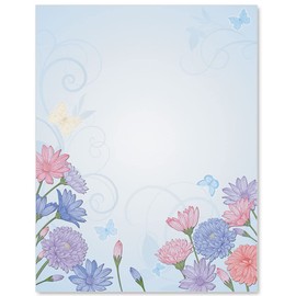 Paperdirect Charmed Love At First Sight Flowers Bridal Valentine Invite Theme Paper Stationery, Border Paper, Letterhead 8.5 x 11, 25 sheets, Elegant Premium Writing Paper, Decorative Printer Paper