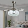 Crystal Chandelier Fan with Light, 42" Modern Fandelier Ceiling Fan