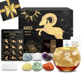 Aovila Aries Birthday Gifts for Women - Aries Candle Holder Crystals Birthstones Gifts Box Set - Zodiac Gifts Astrology Horoscope Gifts Birthday Gifts for Her Mother Sister Best Friends