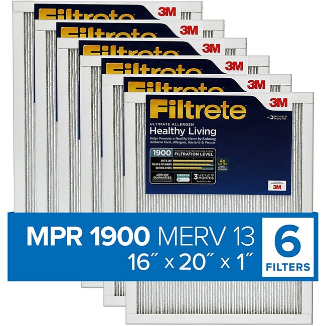Filtrete 16x20x1, Smart Replenishable AC Furnace Air Filter, MPR 1900, Premium Allergen, Bacteria & Virus, 2-Pack (exact dimensions 15.72 x 19.72 x 1.1)