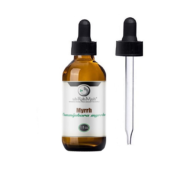 100% Pure Myrrh Essential Oil (Sourced: Somalia || Distilled: France - 1 oz w/Pipette