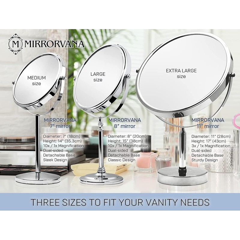 XXLarge Oversized 3X Weak Magnifying Mirror with Stand for Desk,