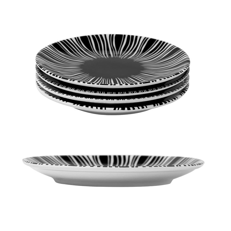 YUYHQCBT 6 Inch Set of 4 Assorted Designs, Porcelain Plates