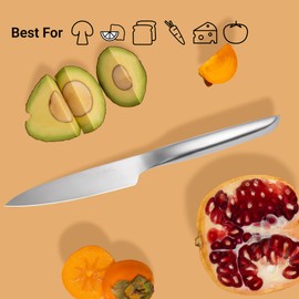 Hast - Cuchillo utilitario de 5 pulgadas, cuchillo de cocina pequeño ultra afilado, acero en polvo avanzado, ligero, mango ergonómico, elegante diseño minimalista, ganador del premio Red Dot