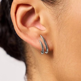 MUMREUES Silver Earrings for Women Trendy 14K White Gold Stud Earrings Dainty Minimalist Simple Hypoallergenic Earrings Jewelry Gift for Her