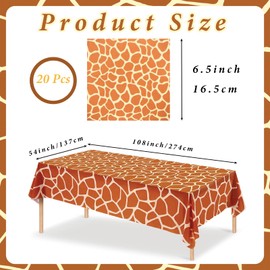 Giraffe Birthday Party Supplies 21 Pieces Jungle Safari Animals Theme Party Tableware Set Giraffe Print Napkins and Tablecloth for Jungle Safari Animals Kids Birthday Party