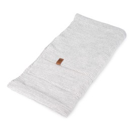 HEYO Women's Winter Knitted Scarf | H19603 | Soft Warm Knitted with Leather Patch | Made in EU, ecru