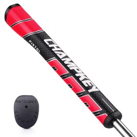 CHAMPKEY Premium Pistol Golf Putter Grip | Lightweight and Comfortable Golf Grips | Advanced Texture Control and High Feedback Golf Putter Grips(Red, Standard)