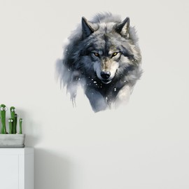 GRAZDesign Wall Tattoo Wolf Black Wall Sticker for Living Room and Study 57 x 50 cm