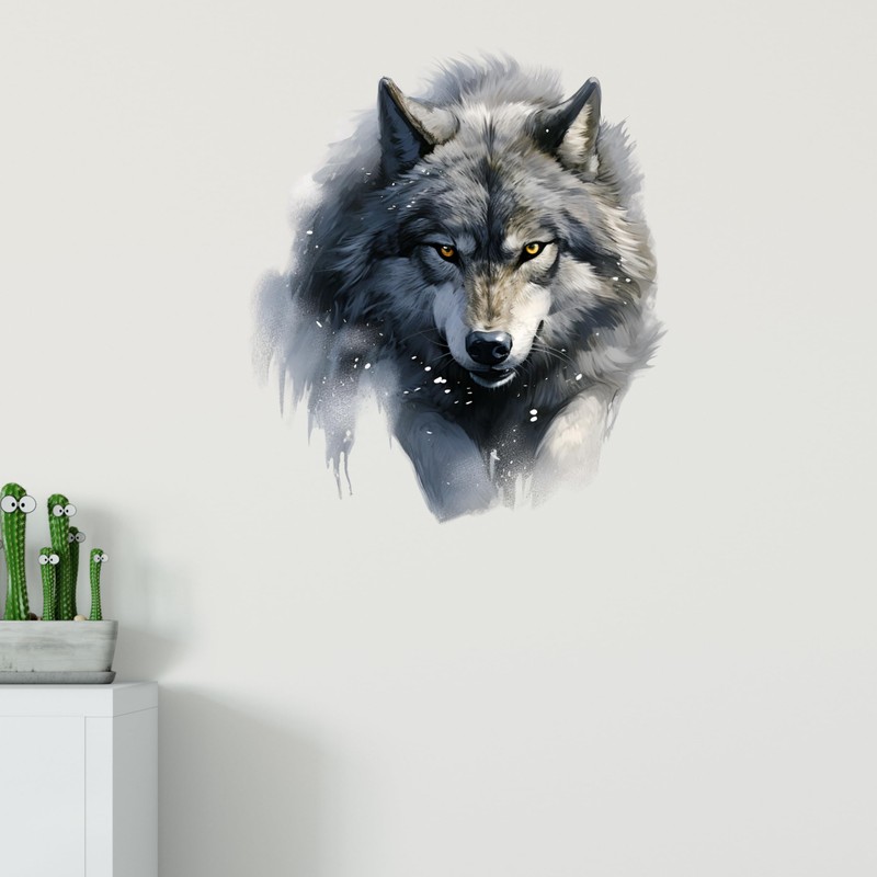GRAZDesign Wall Tattoo Wolf Black Wall Sticker for Living Room