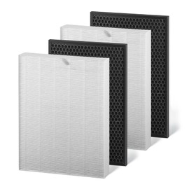 XQ Pro Filter Replacement, Compatible With Winix XQ Air Purifier Filters,Model 1712-0089-01, 2 HEPA Filters and 2 Carbon Filters,Access to a Cozy Home and Comfortable Living Environment (2)