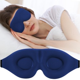 ZGGCD ZGGCD Sleep Mask for Side Sleeper, Light Blocking Sleeping Eye Mask for Women Men, 3D Contoured Cup Night Blindfold, Luxury Eye Cover Eyeshade with Adjustable Strap for Travel, Nap, Blue