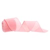 QUARKZMAN Burlap Ribbon Fabric Wired Edge Ribbons Pink 2-2/1 Inch