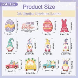 32 Pieces Easter Wooden Hanging Ornaments, Easter Hanging Ornaments Blank Wooden Tags, Easter Egg Chicks Bunny Wooden Hanging Craft Easter Decor for Home Easter Party