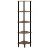 IBUYKE 5 Tier Corner Shelf Stand,Industrial Corner Display Rack,Corner Bookshelf