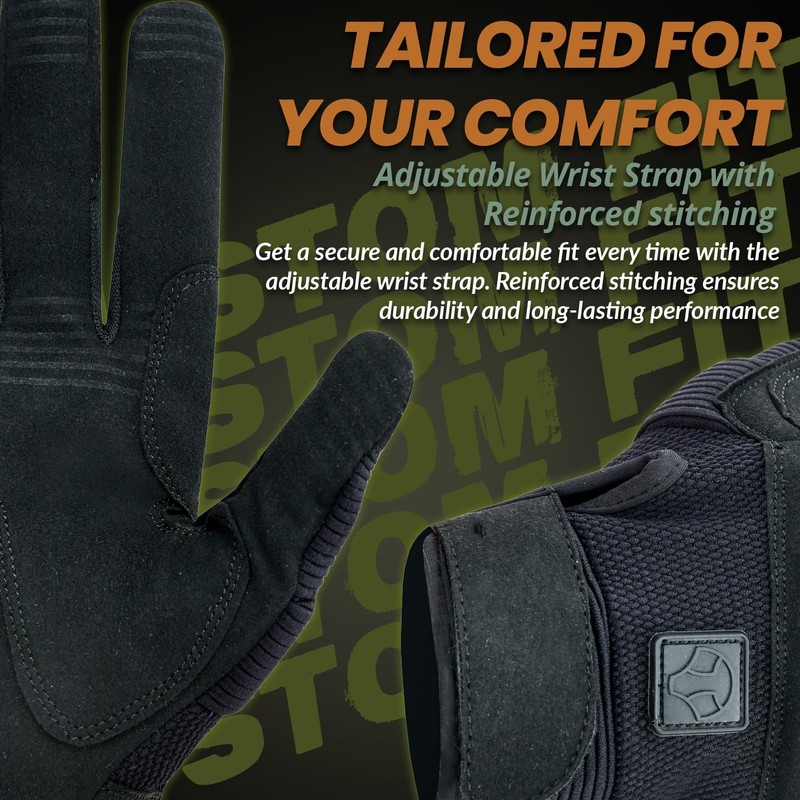 FOXKULL Tactical Gloves for Men, Touchscreen Motorcycle Gloves with Hard