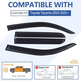 Aunginsy Side Window Rain Guards Visor Deflectors Compatible with Toyota Tacoma 2024 2025 Car Front Rear Channel Window Rain Guard Visor Weather Shield Deflector Vent Door Visor Trim Cover Accessories
