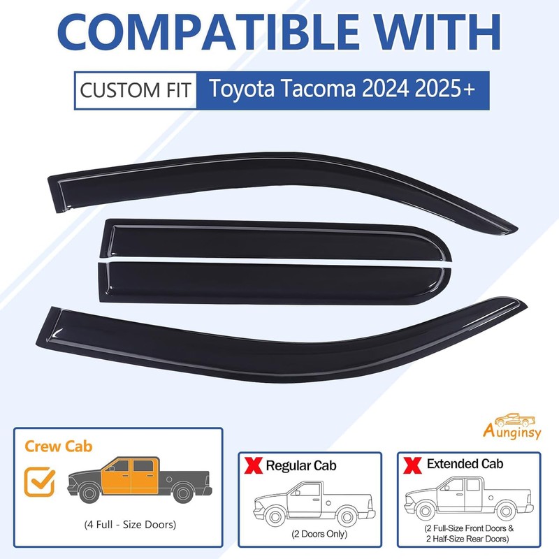 Aunginsy Side Window Rain Guards Visor Deflectors Compatible with Toyota