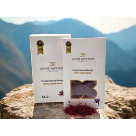 Divine Saffron, Refill Package Award Winner Pure Premium All Red Saffron Threads, Grade A+ Royal Super Negin Non-GMO Verified. For Tea, Paella, Rice, Desserts, Golden Milk and Risotto (2 Grams)