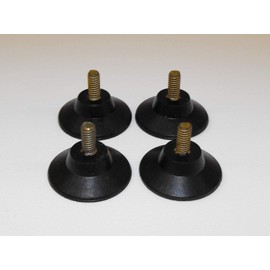 JL Missouri Parts 4X 3/8" #8-32 Screw in 1" Rubber Suction Cups, 5/16" Tall, Made in USA Isolator Foot
