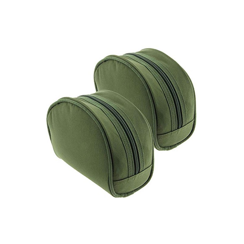 2 X Green Fishing Reel Cases For Coarse Carp Fishing