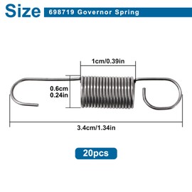 VooGenzek Pack of 20 698719 Regulator Springs, Regulator Spring for Lawnmowers, Compatible with Engines