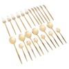 24Pcs Gold Silverware Set Knife Fork Spoon Rustproof Stainless Steel