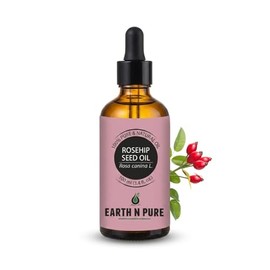 Earth N Pure Aceite de semilla de rosa mosqueta | Aceite portador 100% puro y natural prensado en frío | Calidad premium para cara, cabello, piel, uña