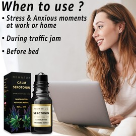 Calm Roll on Essential Oil Stress Relief Sandalwood Vetiver Destress Relaxation Calming Roller Aromatherapy Stick Self Care Purse Stocking Stuffer