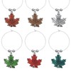 DANFORTH Maple Leaf Fall/Autumn Wine Glass Markers, Handcrafted Pewter, Set
