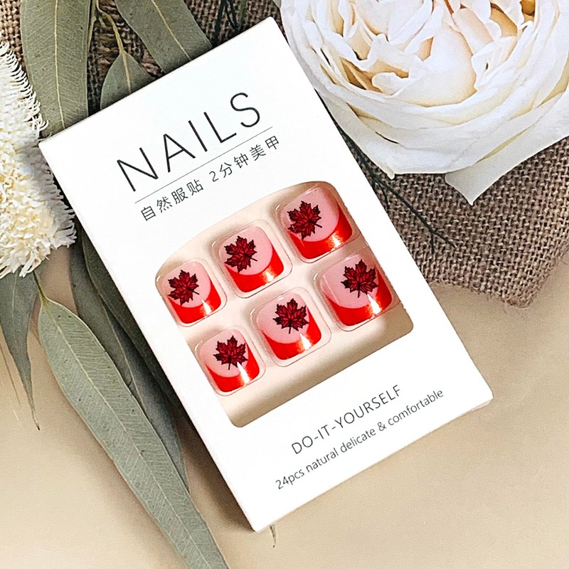 FIEONCIY Press on Toenails with Designs Acrylic Fake Nails for