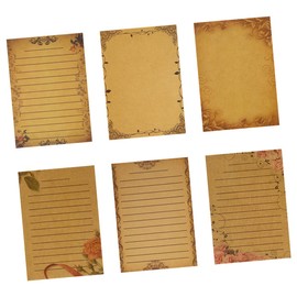 KICHOUSE 6sets Vintage Writing Paper Set of Kraft Paper Lace Letter Writing Stationery for Personal Notes