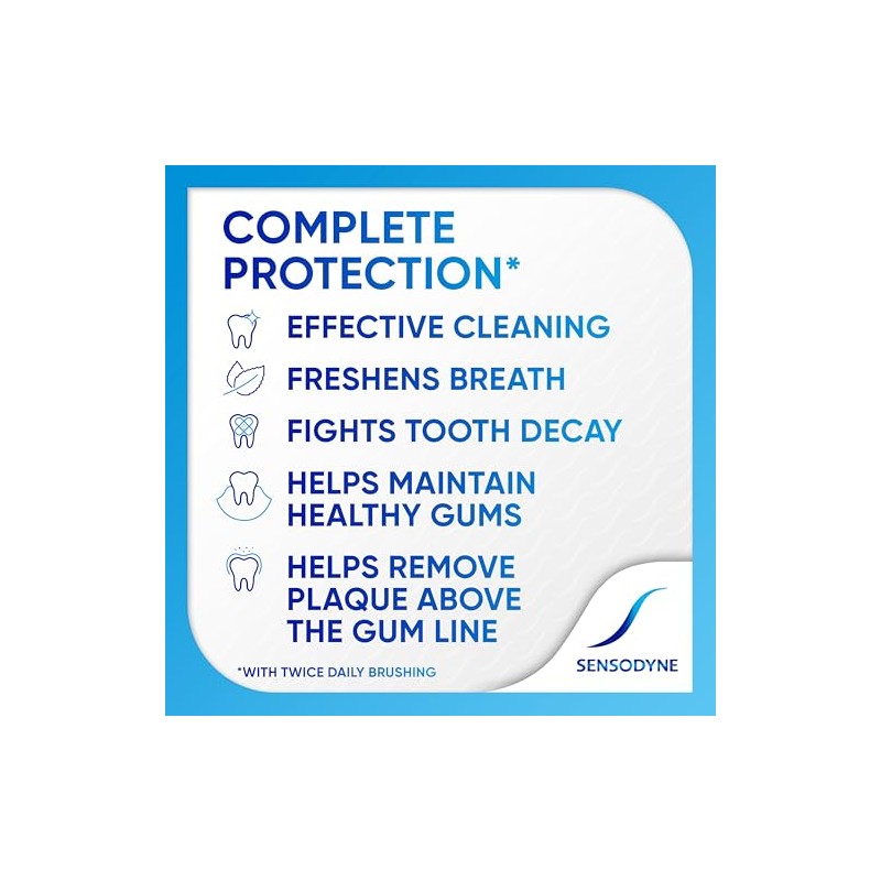 Sensodyne Complete Protection Sensitivity Toothpaste for Sensitive Teeth, Extra Fresh,