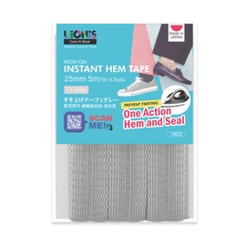 LEONIS Iron-on Instant Hem Tape 25mm x 5m (1 inch x 5.5yd) Dark Gray [ 78025 ]