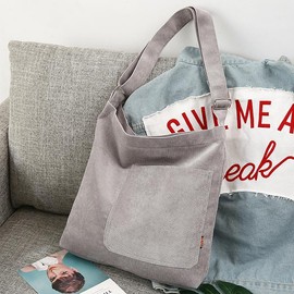 RUMIERE Tote Bag, Canvas, Shoulder Bag, Large Capacity, For Work or School, Crossbody Wear, Women's, Men's, grey B