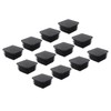 LDEXIN 12Pcs 1-1/8 Inch (30mm) Square Plastic Plugs Black Tubing