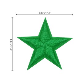 sourcing map Small 5Star Iron on Patches Embroidered Sew Patches Appliques Garment Embellishments for Clothing Repair Backpack Shoes Decoration 2.9x2.9cm/1.14x1.14 Pack of 50 (Green)