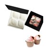 Gcardist Automatic Popup 4 Cupcake Boxes with Window Black Pack