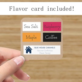 Blue House VARIETY Handcrafted Gourmet Caramel Candies Gift Box, Maple, Raspberry, Coffee, and Sea Salt