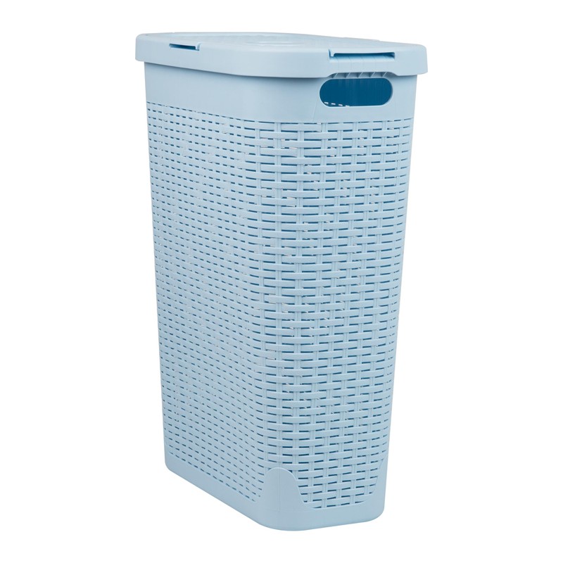 Mind Reader Slim Laundry Hamper with Lid, 40L Clothes Basket,
