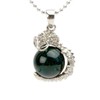 Happy Bomb Bloodstone Dragon Pendant Necklace 12mm Brass Natural Stone